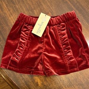 Giraffe Kids Red Velvet Shorts